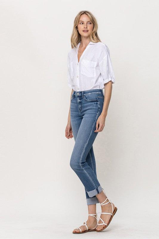 Mid Rise Flare Jeans- Doss Dollz