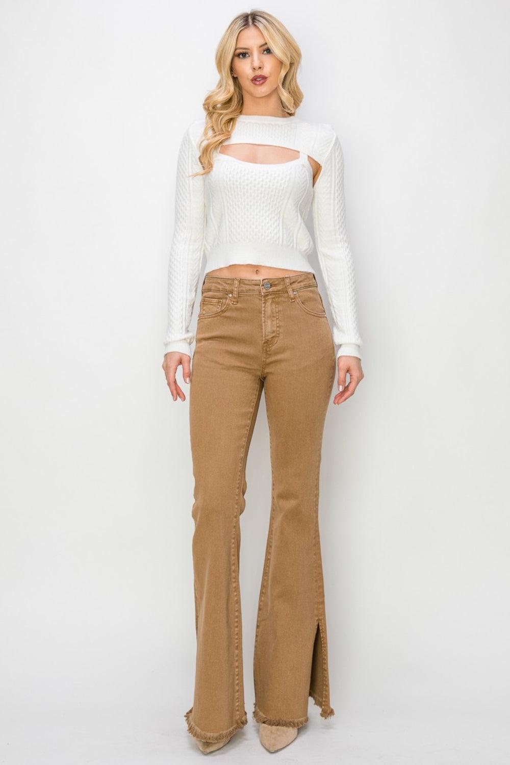 Mid Rise Flare Jeans- Doss Dollz