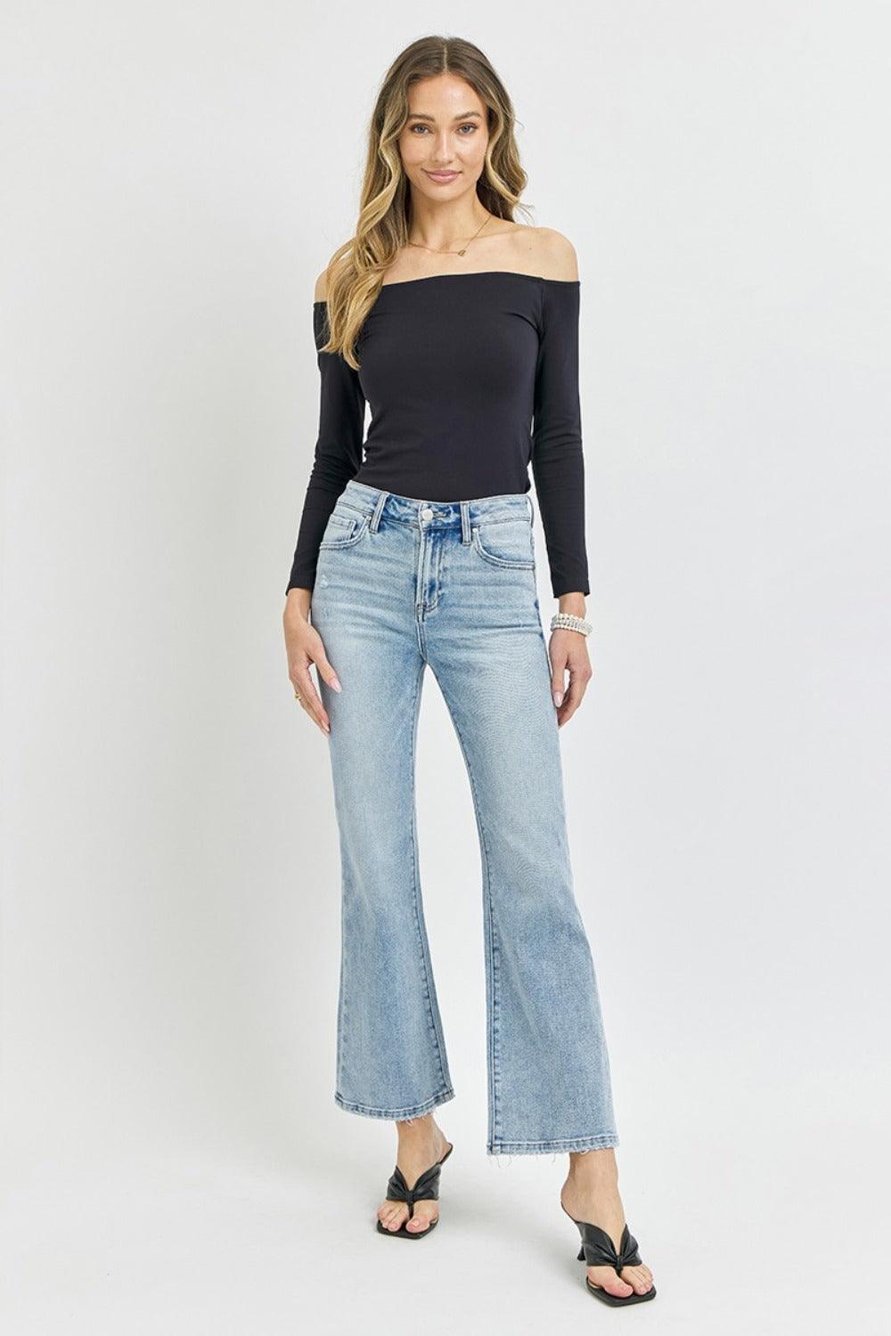 Mid Rise Flare Jeans- Doss Dollz