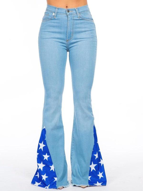 Mid Rise Flare Jeans- Doss Dollz
