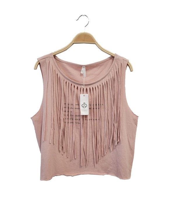 PRE WASHED Recycled Cotton Fringe Graphic T