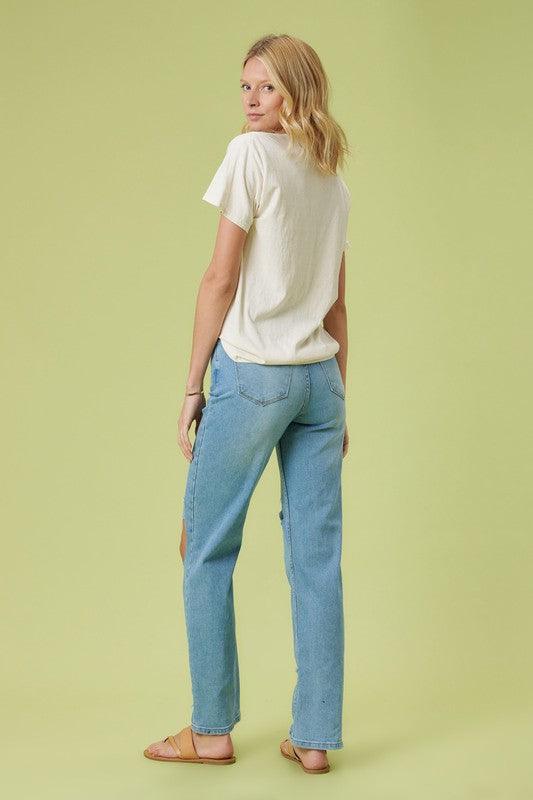 Mid Rise Flare Jeans- Doss Dollz