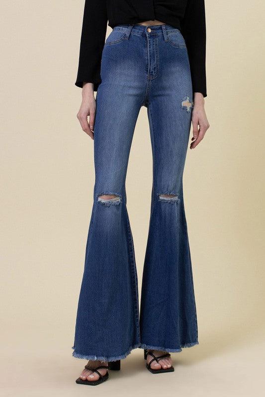 Mid Rise Flare Jeans- Doss Dollz