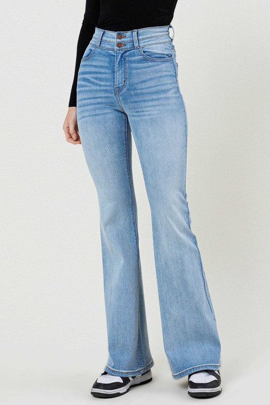 Mid Rise Flare Jeans- Doss Dollz