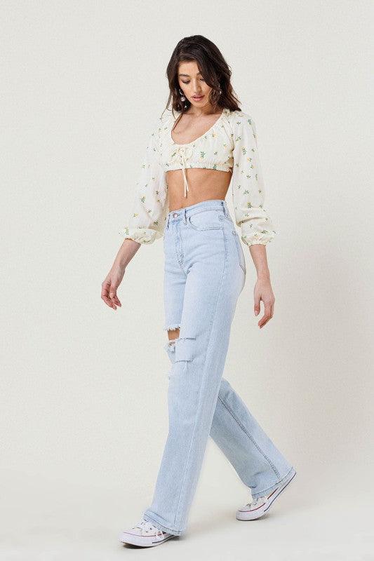 Mid Rise Flare Jeans- Doss Dollz