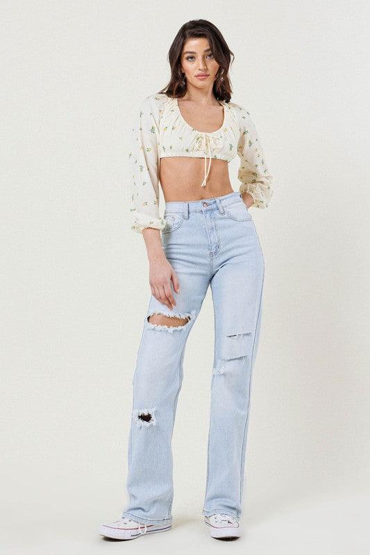 Mid Rise Flare Jeans- Doss Dollz