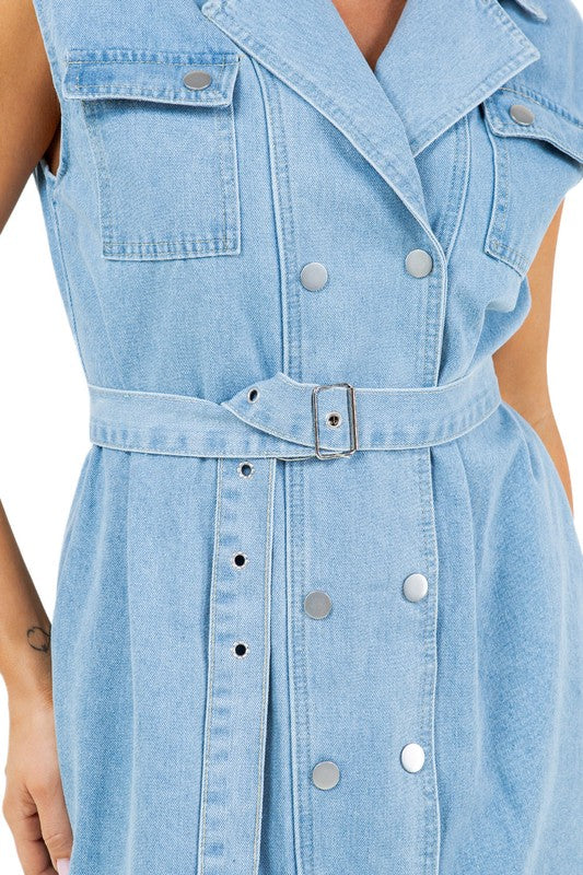 WOMEN SEXY DENIM VEST DRESS