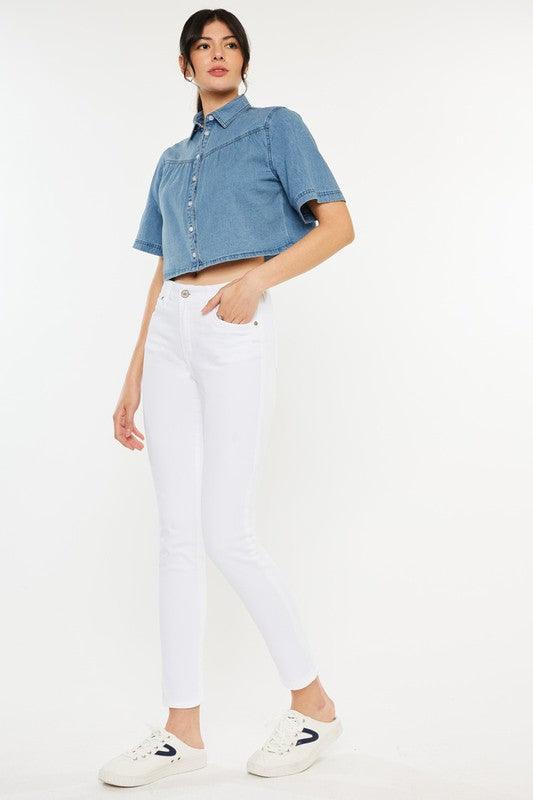 High Rise Ankle Skinny Jeans