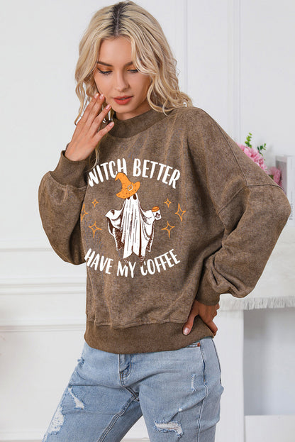 Brown HOWDY Western Fashion Graphic Sweatshirt