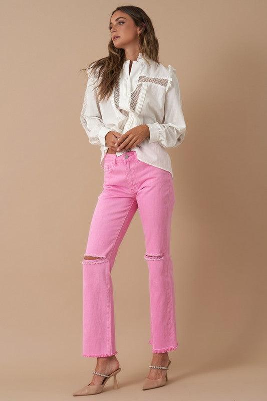 Mid Rise Flare Jeans- Doss Dollz