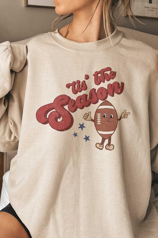 TIS' THE SEASON FOOTBALL GRAPHIC SWEATSHIRT