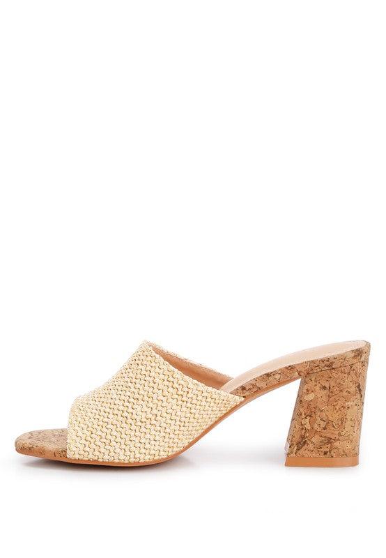 Addie Raffia Slip On Sandals