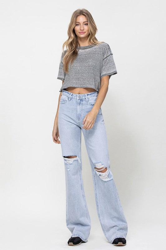 Mid Rise Flare Jeans- Doss Dollz