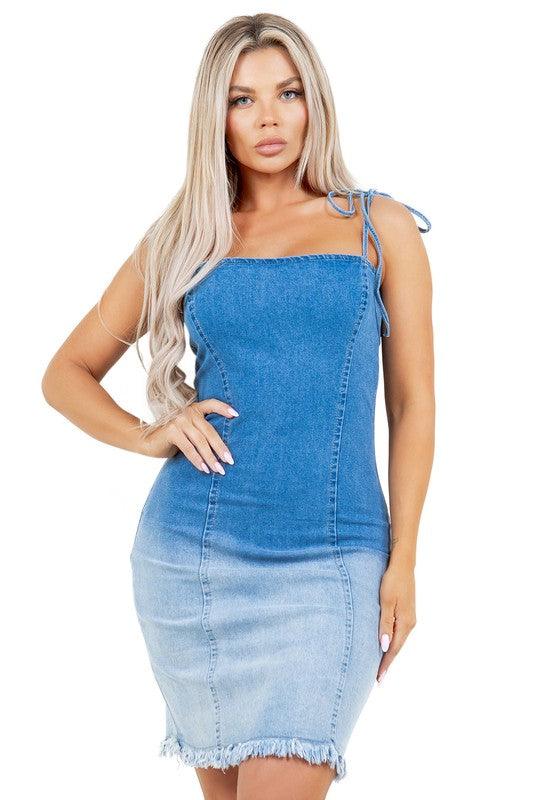 WOMEN FASHION DENIM MINI DRESS