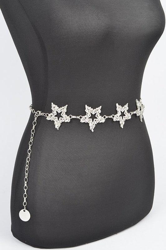 Rhinestone Star Iconic Chain Belt