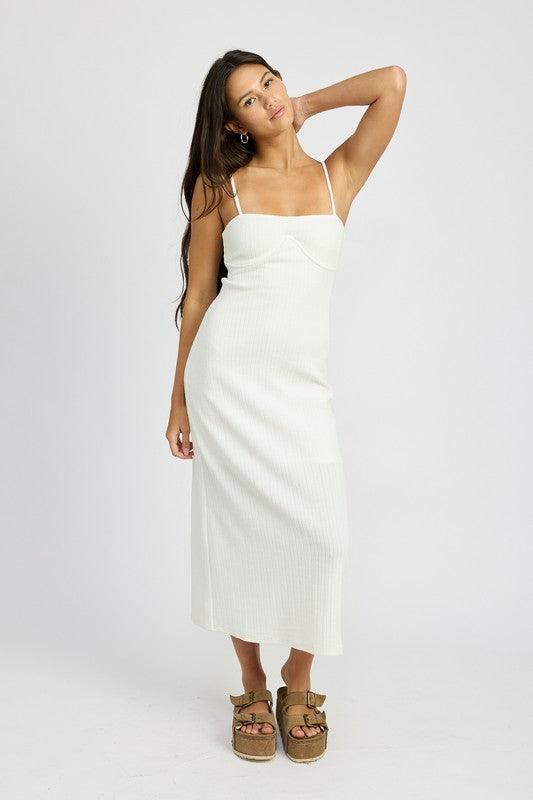 WAFLE KNIT MIDI DRESS