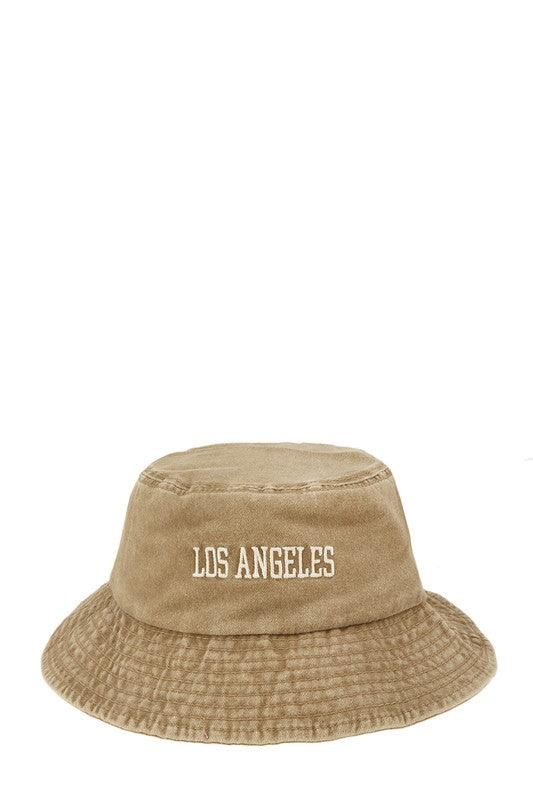 LOS ANGELES Embroidery Pigment Bucket Hat