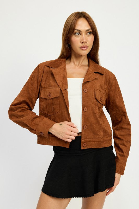 SUDE JACKET WITH POCKETS