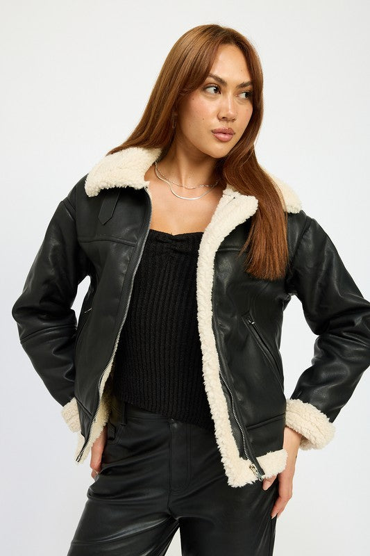 SHEARLING MOTO JACKET