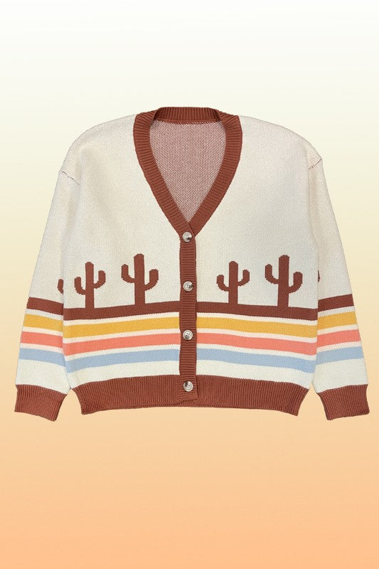 Desert retro stripe cardigan