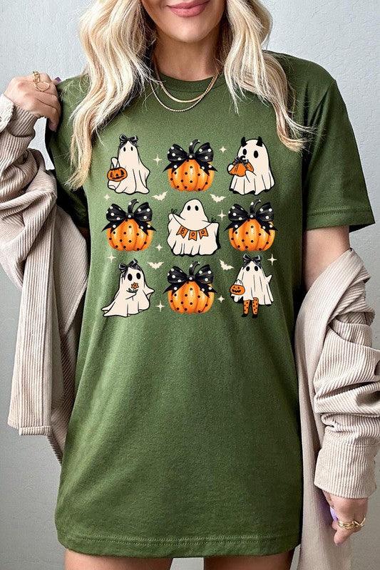 Cute Ghost Fall Pumpkin Halloween Graphic Tee