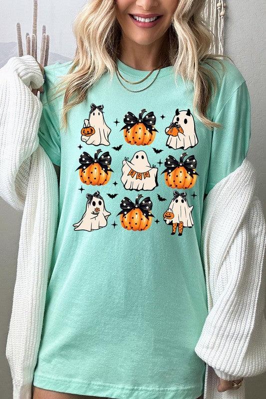 Cute Ghost Fall Pumpkin Halloween Graphic Tee