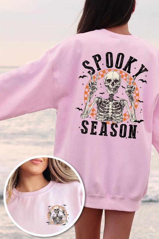 Spooky Season Skeleton Graphic Fleece Sweatshirts