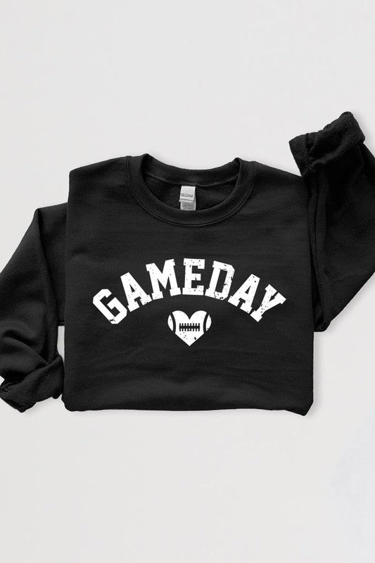 Game Day Football Heart Graphic Sweatshirts