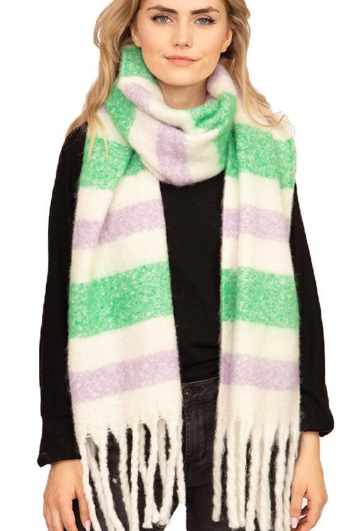 Soft Stripy Winter Scarf