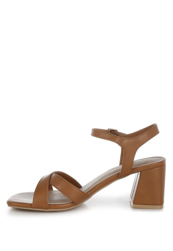 Edessa Square Toe Block Heel Sandals