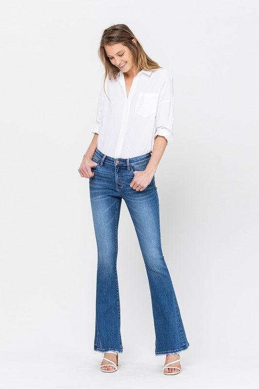 Mid Rise Flare Jeans- Doss Dollz