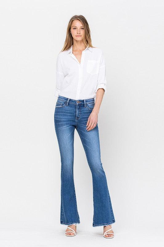 Mid Rise Flare Jeans- Doss Dollz