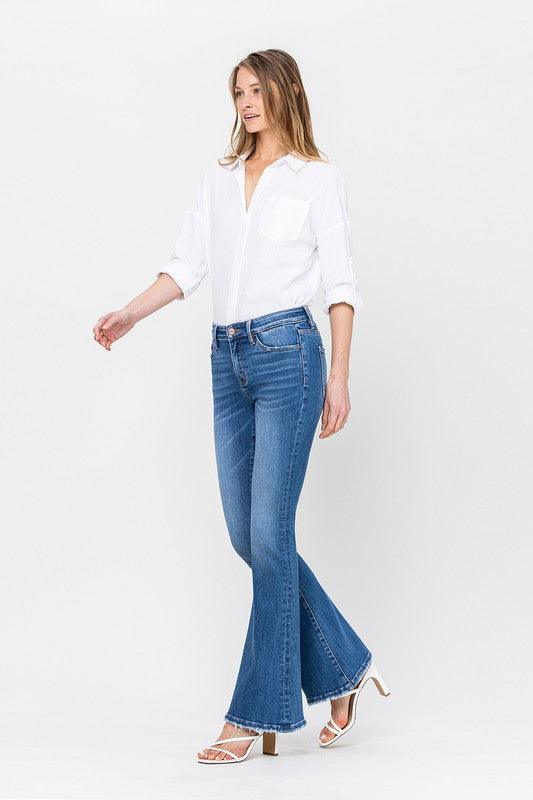 Mid Rise Flare Jeans- Doss Dollz