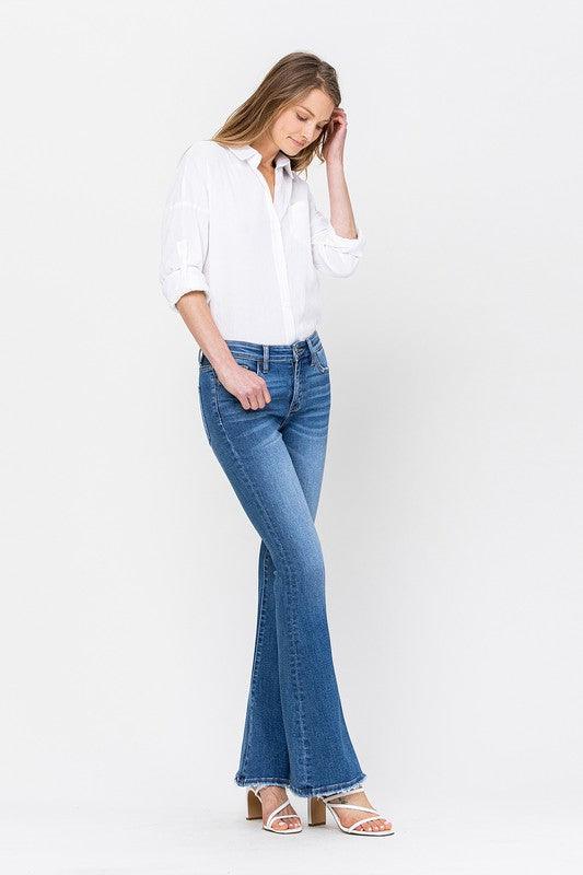 Mid Rise Flare Jeans- Doss Dollz