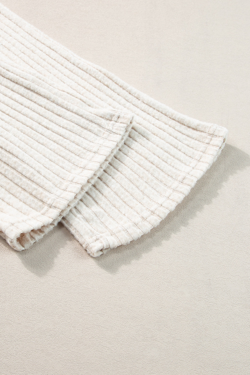 Ribbed Knit Bell Sleeve Crop Top Drawstring Pants Set