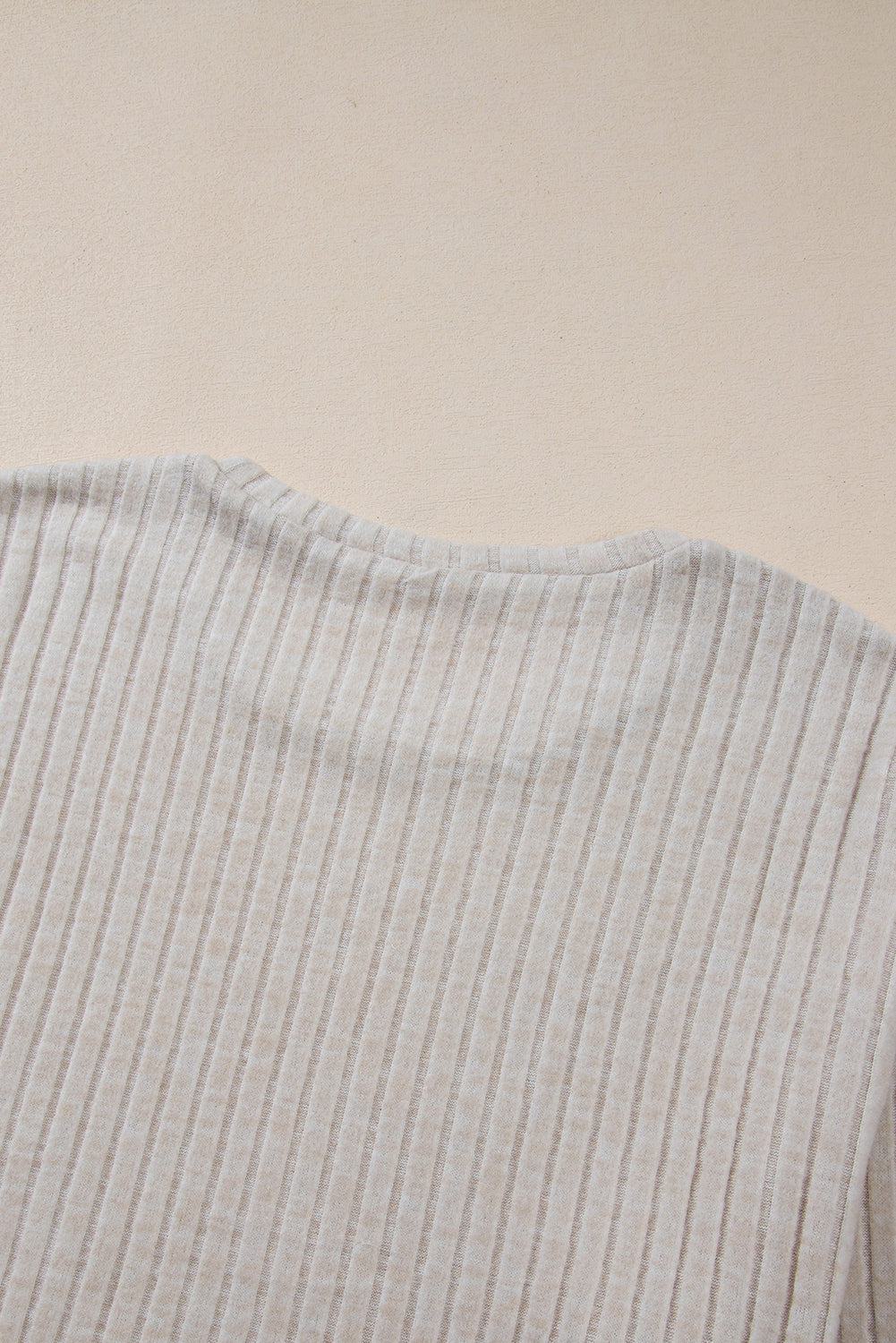 Ribbed Knit Bell Sleeve Crop Top Drawstring Pants Set