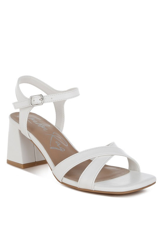 Edessa Square Toe Block Heel Sandals