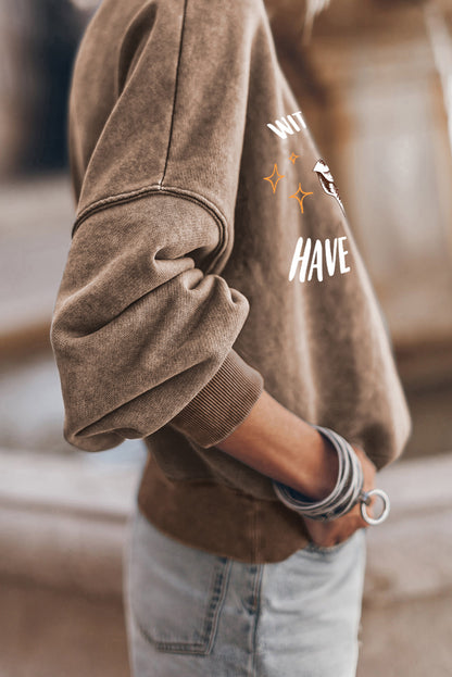 Brown HOWDY Western Fashion Graphic Sweatshirt