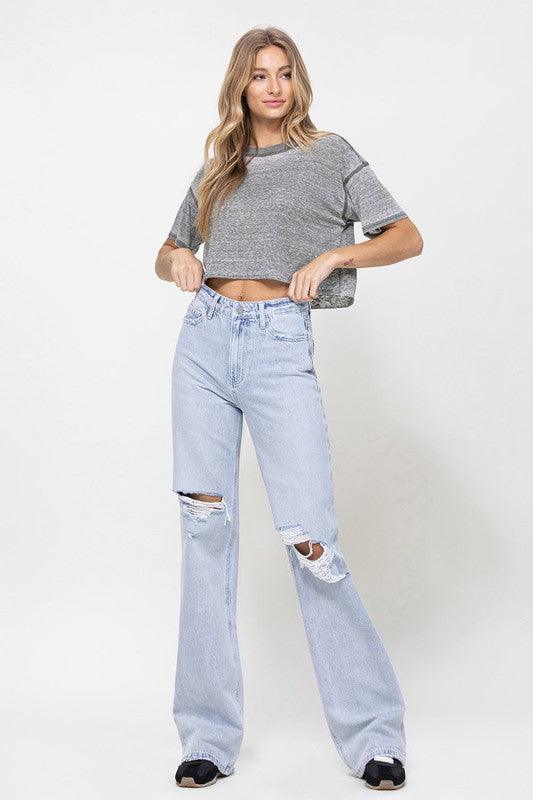 Mid Rise Flare Jeans- Doss Dollz