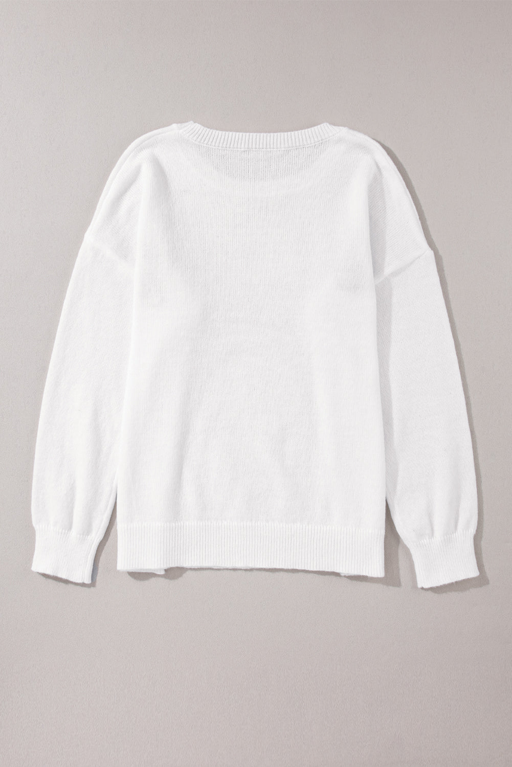 Pink Howdy Heart Graphic Round Neck Casual Sweater
