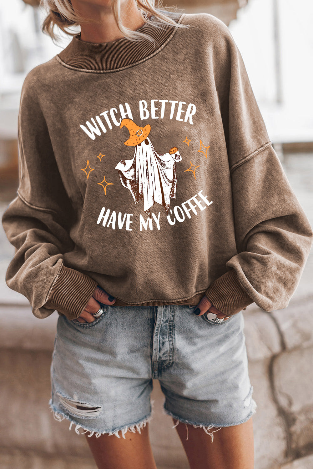 Brown HOWDY Western Fashion Graphic Sweatshirt