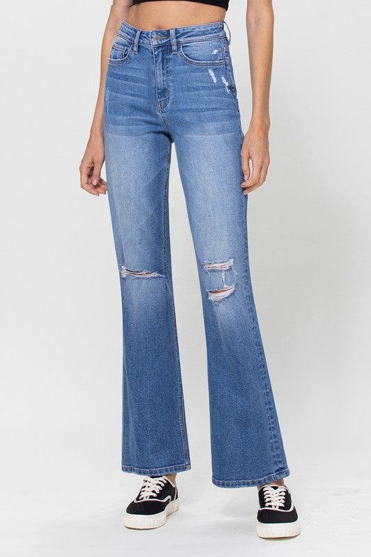 Mid Rise Flare Jeans- Doss Dollz