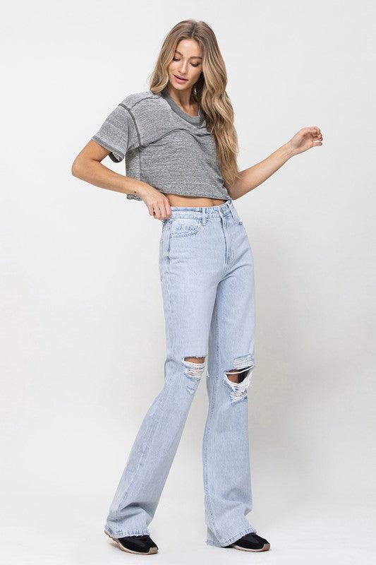 Mid Rise Flare Jeans- Doss Dollz