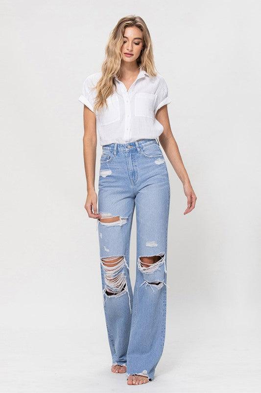 Mid Rise Flare Jeans- Doss Dollz