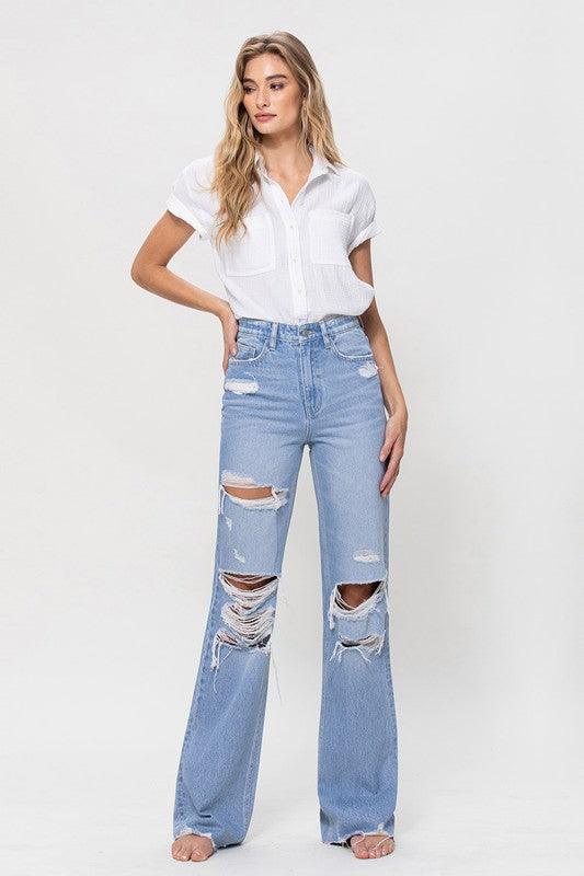 Mid Rise Flare Jeans- Doss Dollz