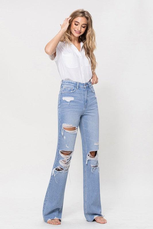 Mid Rise Flare Jeans- Doss Dollz