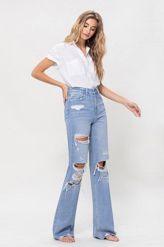 Mid Rise Flare Jeans- Doss Dollz