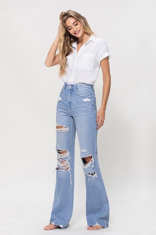 Mid Rise Flare Jeans- Doss Dollz