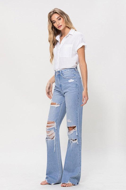 Mid Rise Flare Jeans- Doss Dollz