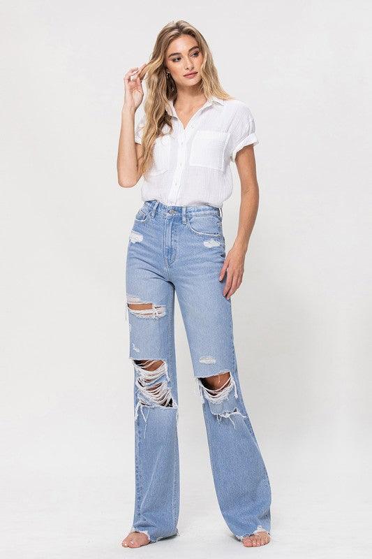 Mid Rise Flare Jeans- Doss Dollz